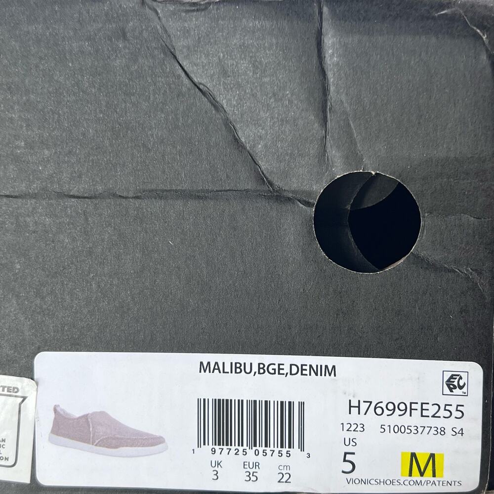 Vionic Beach Malibu Canvas Slip On Sneaker Comfort Shoes Gray Women's US 5 NWB - Picture 10 of 10